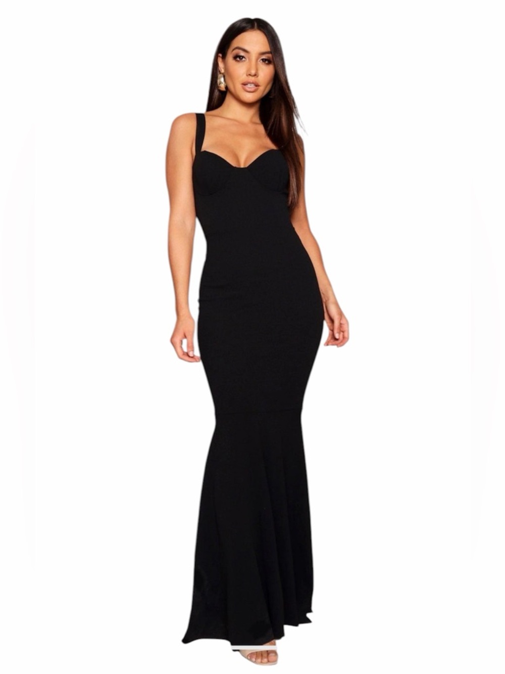 Boohoo Fitted Fishtail Maxi Bridesmaid Dress